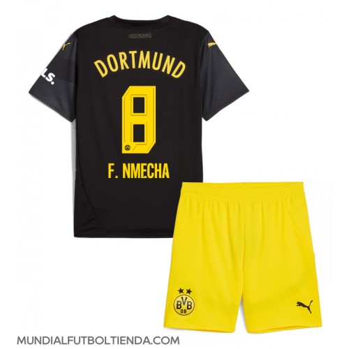 Camiseta Borussia Dortmund Felix Nmecha #8 Segunda Equipación Replica 2024-25 para niños mangas cortas (+ Pantalones cortos)